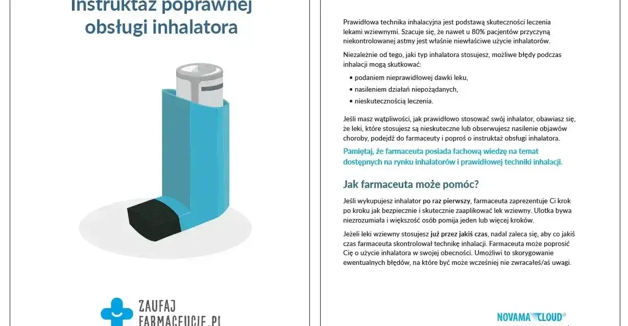 Instrukcja obsługi inhalatora, kluczowego w leczeniu astmy, podobnie jak metotreksat. Prawidłowa technika zapewnia skuteczność terapii.