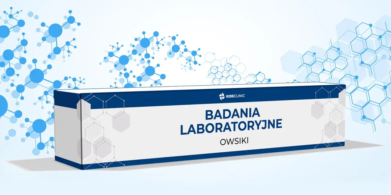 Opakowanie badań laboratoryjnych "Owsiki" od Kidsclinic. Poznaj objawy i zdiagnozuj problem.