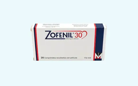 Opakowanie leku Zofenil 30, zawierające 28 tabletek powlekanych, stosowane doustnie.