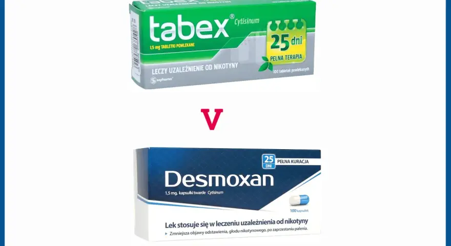 Tabex i Desmoxan to tabletki na rzucenie palenia, które pomagają w walce z uzależnieniem od nikotyny.