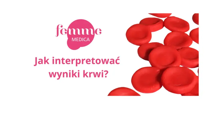 Czerwone krwinki i logo Femme Medica.